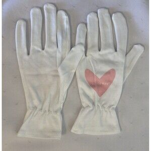 Mary Kay Women’s White Gloves Pink Heart One Size Satin Hands